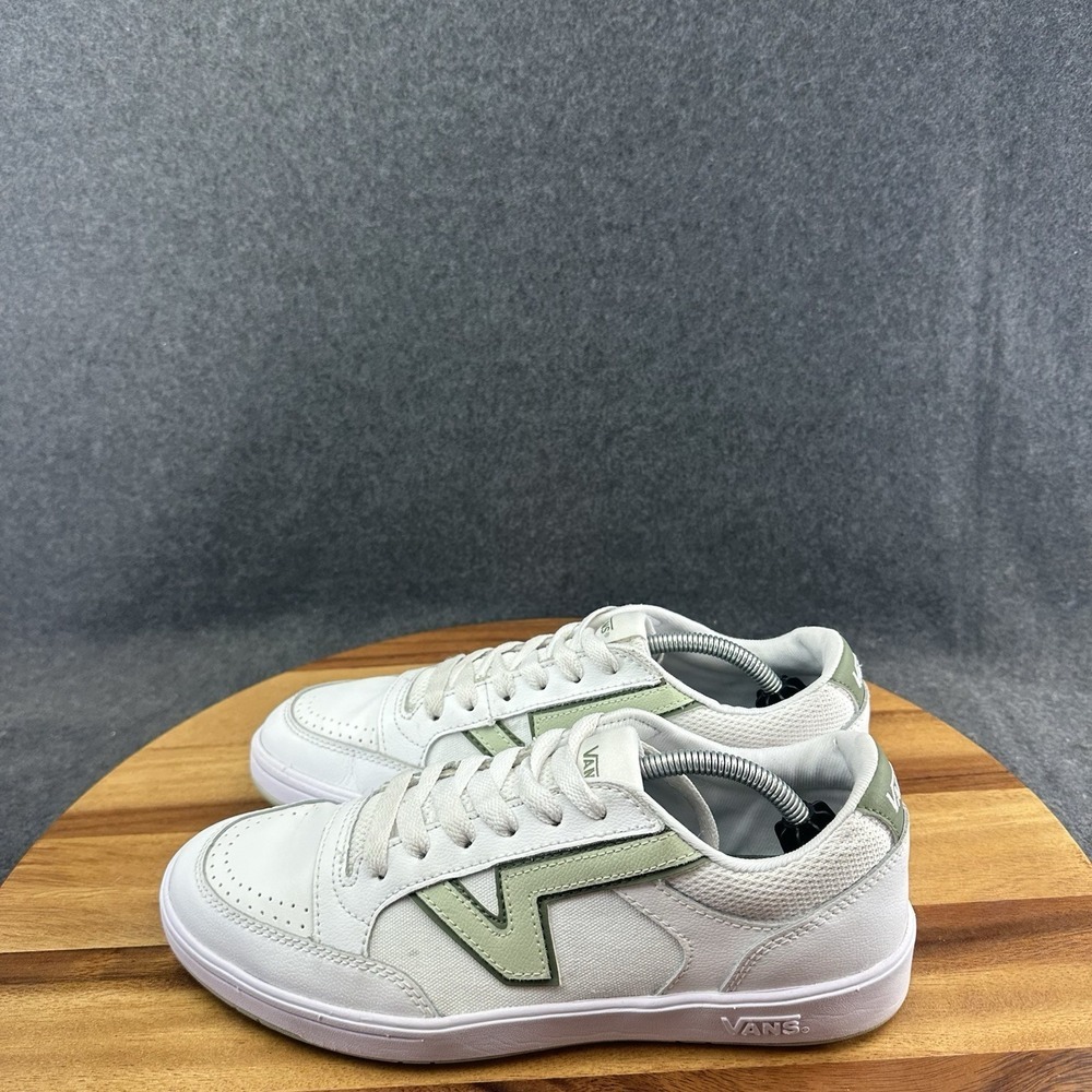 Vans Womens Lowland Cc Sport White Light Green Leather Skate Shoes Size 9 - Picture 6 of 10